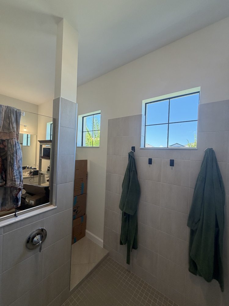 Bathroom wall tile and window detail